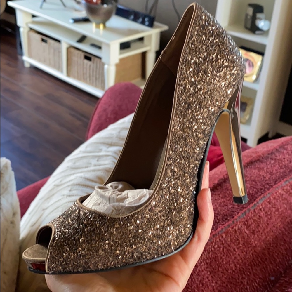 Brown Peep Toe Heels